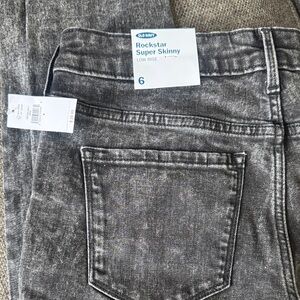 Old Navy Rockstar Super Skinny Jeans - Charcoal Gray Wash Size 6 NWT
